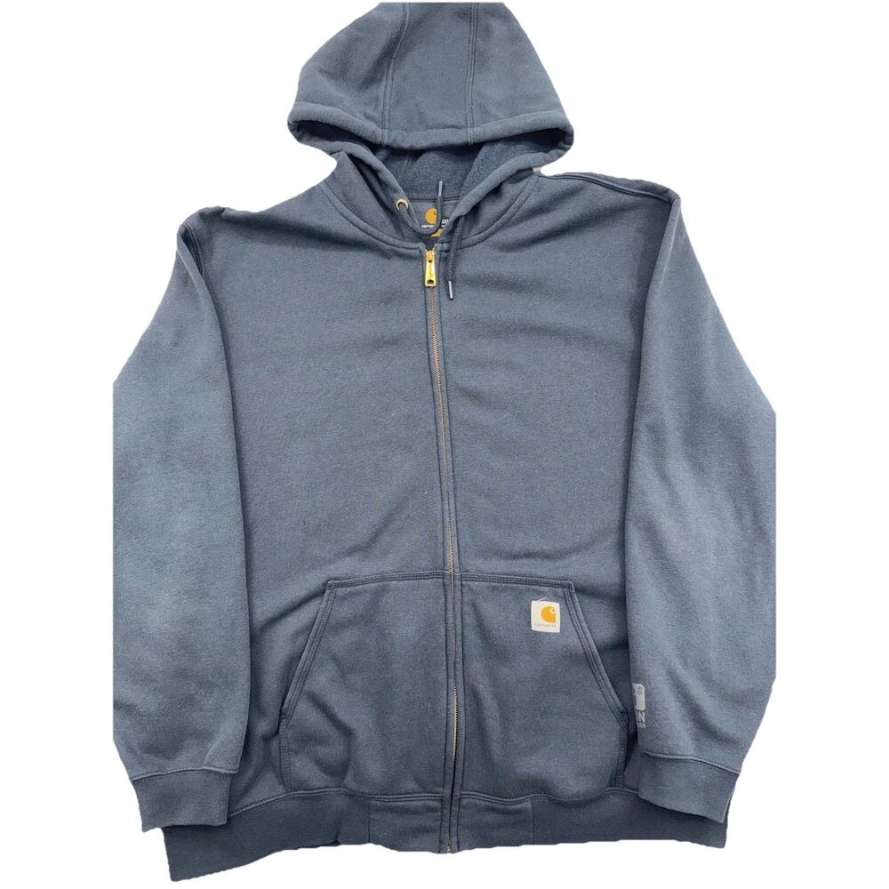 Carhartt Hoodie Sweatshirt Men XXL Navy Full Zip Jacket Original Fit K122 472